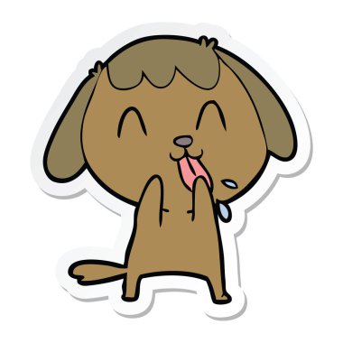 sevimli çizgi köpek etiket