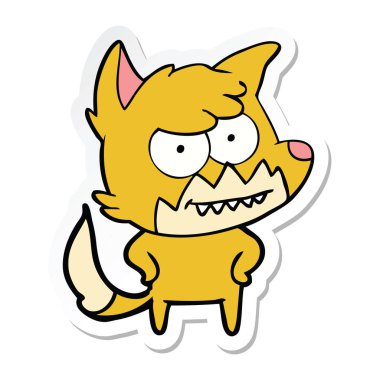 etiket karikatür sırıtan tilki