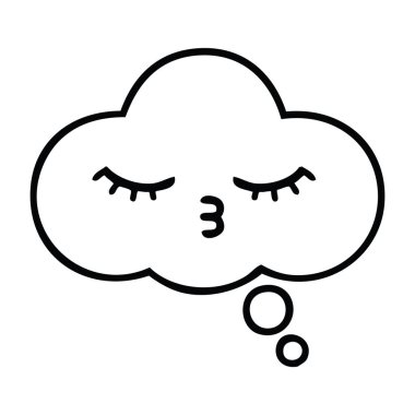 bir düşünce balonu çizim karikatür