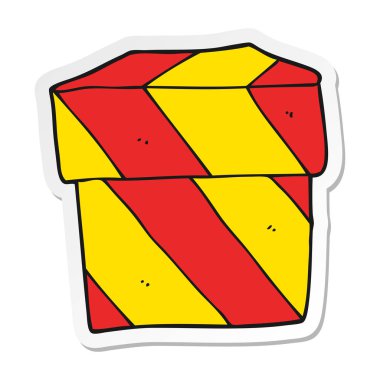 bir karikatür hediye kutusu etiketi