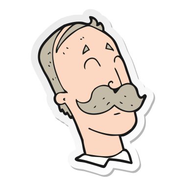 etiket bıyıklı adam yaşlanma bir karikatür