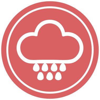yağmur bulutu dairesel simgesi