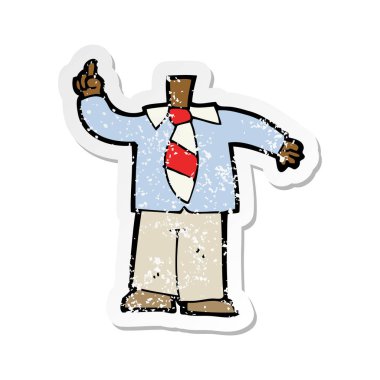 Retro sıkıntılı etiket bir çizgi film vücut