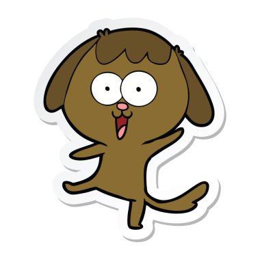 sevimli çizgi köpek etiket