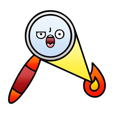 Degrade gölgeli karikatür Büyüteç