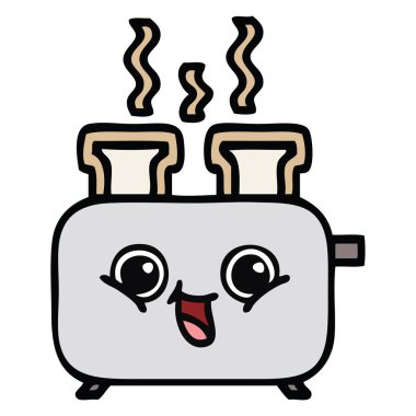 sevimli çizgi, bir ekmek kızartma makinesi,
