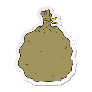 bir çizgi film çuval etiket