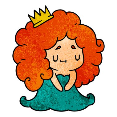 bir şirin kawaii Prenses kız dokulu çizgi film