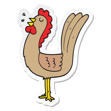 çizgi film horoz etiket