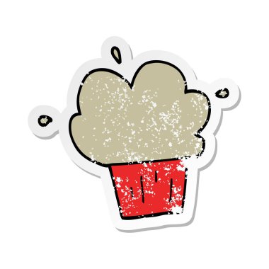 bir çizgi film Muffin sıkıntılı etiket