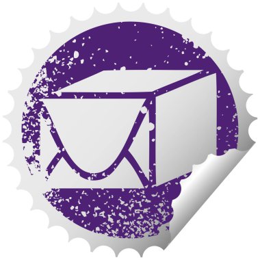 sıkıntılı dairesel peeling etiket sembolü bir kağıt parsel