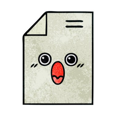 Retro grunge doku karikatür şok kağıt belge 