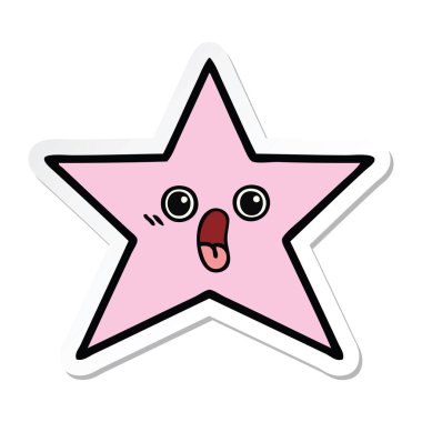 sevimli çizgi yıldız balık etiket