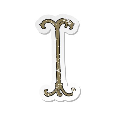 bir çizgi film kat Retro sıkıntılı etiket durmak