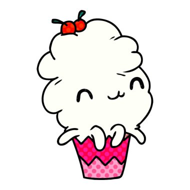 çizgi film illüstrasyon kawaii ahtapot kek