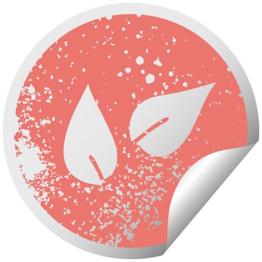 sıkıntılı dairesel peeling etiket sembolü yaprakları