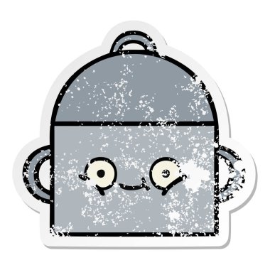 tencereye bir sevimli çizgi sıkıntılı etiket