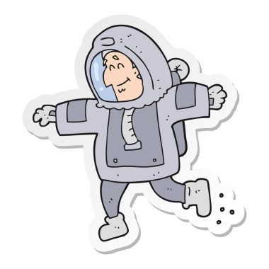 bir çizgi film astronotun etiket