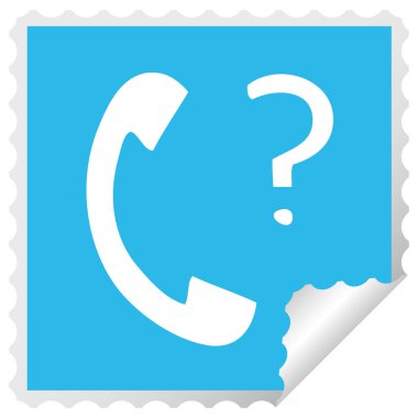 etiket karikatür telefon ahizesi soru ile peeling Meydanı 