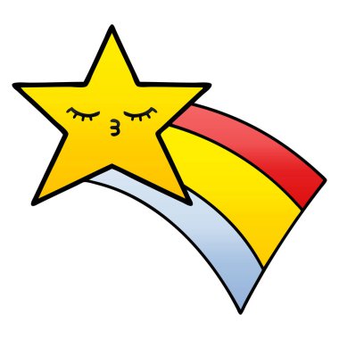 Gökkuşağı yıldız çekim degrade gölgeli çizgi film