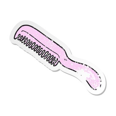 bir çizgi film tarak Retro sıkıntılı etiket