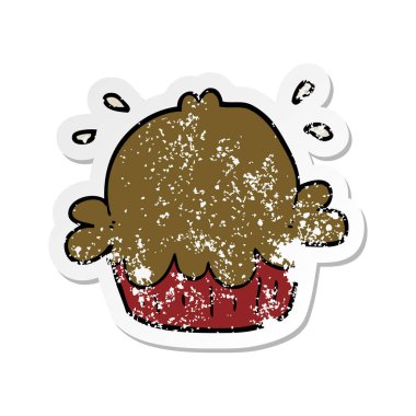 sevimli çizgi pastası sıkıntılı etiket