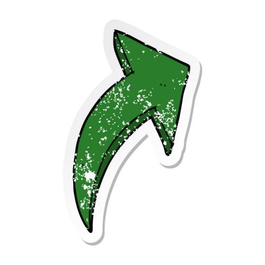 bir çizgi film işaret eden ok sıkıntılı etiket