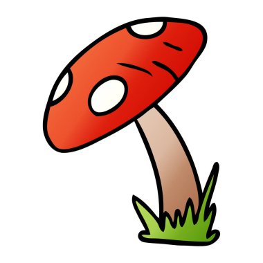 elle çizilmiş degrade çizgi film doodle bir kurbağa tabure