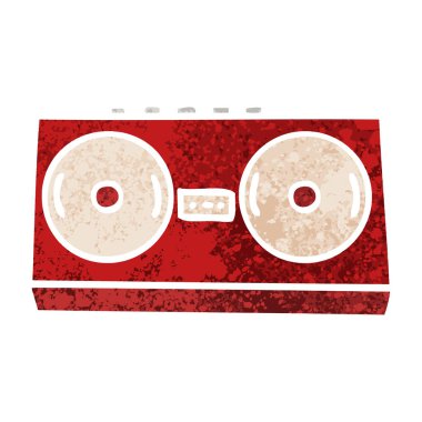 Retro illüstrasyon tarzı çizgi film müzik seti