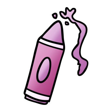 Degrade çizgi film doodle pembe bir mum boya