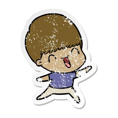 bir mutlu çizgi film çocuk sıkıntılı etiket