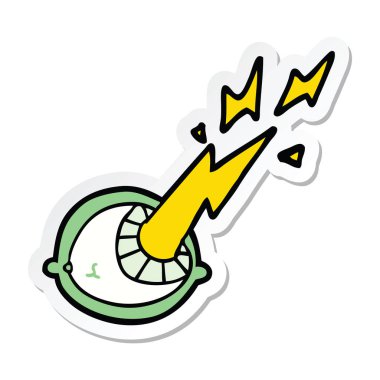 Çizgi Film ürkütücü sihirli göz küresi etiket