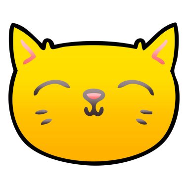 ilginç degrade gölgeli karikatür kedi yüz