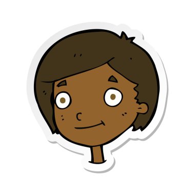 etiket bir karikatür mutlu çocuk