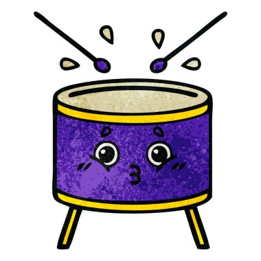 Retro grunge doku karikatür davul