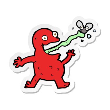 bir çizgi film kurbağa alıcı sinek çıkartması