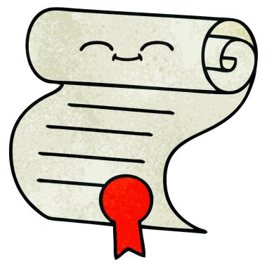 Retro grunge doku karikatür sözleşme