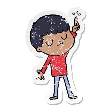 bir çizgi film huysuz çocuğun sıkıntılı etiket