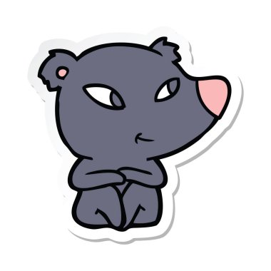 etiket bir sevimli çizgi ayının