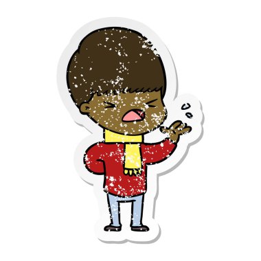 adam bir karikatür sıkıntılı etiket vurguladı