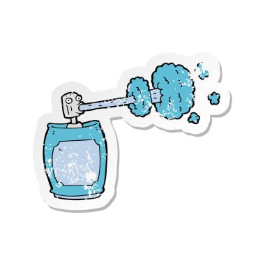 Retro sıkıntılı etiket bir karikatür sprey olabilir