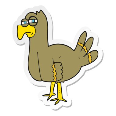 bir karikatür kuş Sticker