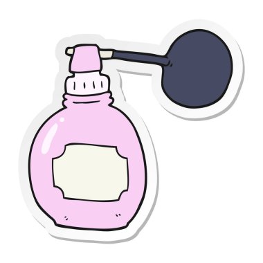 bir çizgi film parfüm şişe etiket