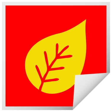 etiket karikatür bir sonbahar yaprak peeling Meydanı