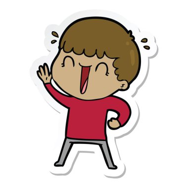 etiket sallayarak gülünecek bir çizgi film adamın