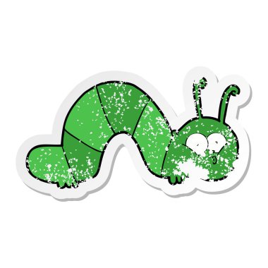 bir çizgi film tırtıl sıkıntılı etiket