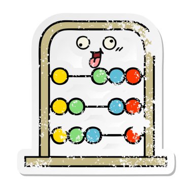 sevimli çizgi abacus sıkıntılı etiket