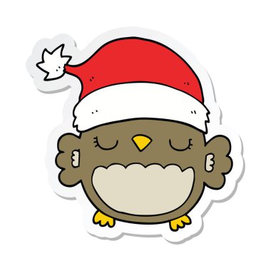 etiket şirin bir Noel baykuş