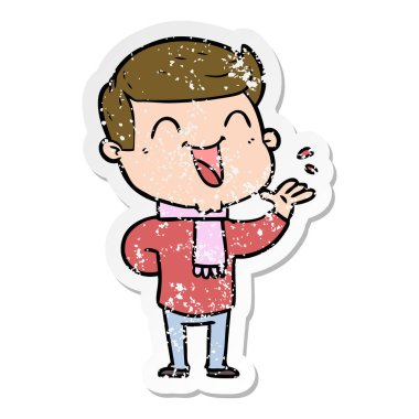 bir çizgi film man gülüyor sıkıntılı etiket