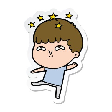 bir çizgi film hayran çocuğun etiket